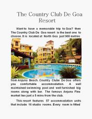 The Country Club De Goa Resort