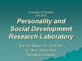 Overview of Projects Fall 2002 Personality and Social Development Research Laboratory PowerPoint PPT Presentation