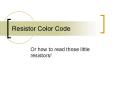 Resistor Color Code PowerPoint PPT Presentation
