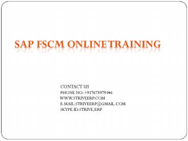sap fscm online training