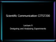 Scientific Communication CITS7200