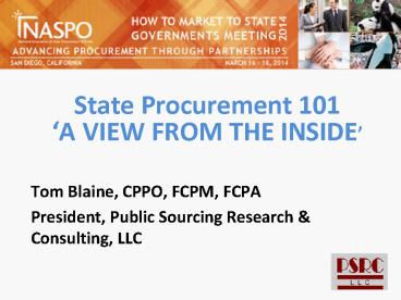 State Procurement 101 