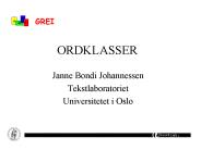 ORDKLASSER