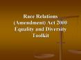 Race Relations (Amendment) Act 2000 Equality and Diversity Toolkit PowerPoint PPT Presentation