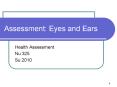 Assessment: Eyes and Ears PowerPoint PPT Presentation