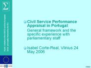 Civil Service Performance Appraisal in Portugal: