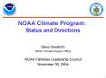 NOAA Climate Program: Status and Directions PowerPoint PPT Presentation