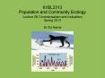 61BL3313 Population and Community Ecology PowerPoint PPT Presentation
