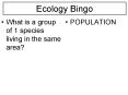 Ecology Bingo PowerPoint PPT Presentation