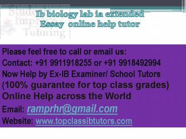 ib biology ia projects online help