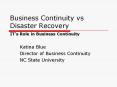 Business Continuity vs Disaster Recovery PowerPoint PPT Presentation