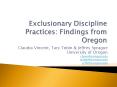Exclusionary Discipline Practices: Findings from Oregon PowerPoint PPT Presentation