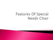 Features Of Special Needs Chair
