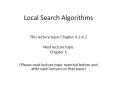 Local Search Algorithms PowerPoint PPT Presentation