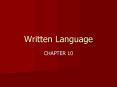 Written Language PowerPoint PPT Presentation