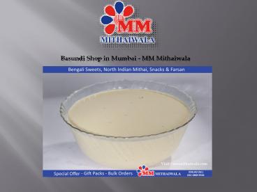 Basundi Shop in Mumbai - MM Mithaiwala
