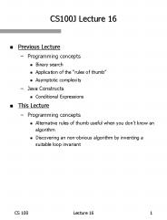 CS100J Lecture 16