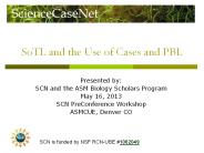 SoTL and the Use of Cases and PBL