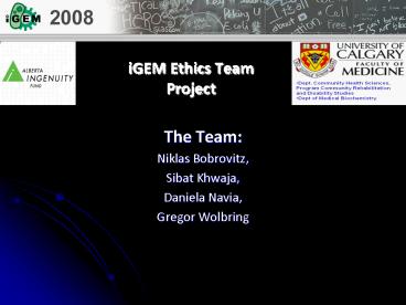 iGEM Ethics Team Project