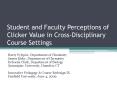 Student and Faculty Perceptions of Clicker Value in Cross-Disciplinary Course Settings PowerPoint PPT Presentation