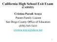 California High School Exit Exam (CAHSEE) PowerPoint PPT Presentation