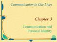 Communication and  Personal Identity PowerPoint PPT Presentation
