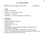 E. coli as a host
