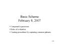 Basic Scheme February 8, 2007 PowerPoint PPT Presentation
