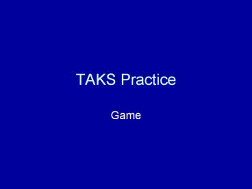 TAKS Practice