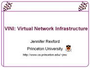 VINI: Virtual Network Infrastructure