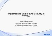 Implementing End-to-End Security in TETRA