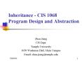 Inheritance - CIS 1068 Program Design and Abstraction PowerPoint PPT Presentation