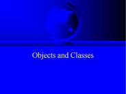 Objects and Classes