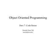 Object Oriented Programming