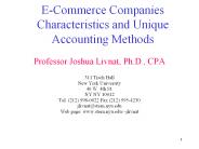 E-Commerce Companies Characteristics and Unique Accounting Methods