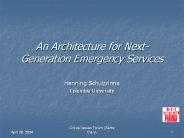 An Architecture for Next-Generation Emergency Services