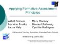 Applying Formative Assessment Principles PowerPoint PPT Presentation