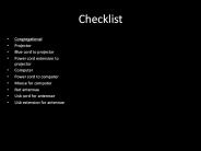 Checklist