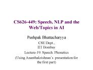 CS626-449: Speech, NLP and the Web/Topics in AI