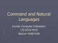 Command and Natural Languages PowerPoint PPT Presentation