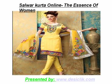 Salwar kurta Online- The Essence Of Women