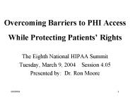 Overcoming Barriers to PHI Access