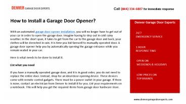Denver Garage Door Experts