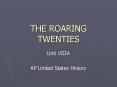 THE ROARING TWENTIES PowerPoint PPT Presentation