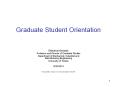 Graduate Student Orientation PowerPoint PPT Presentation