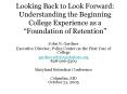 Looking Back to Look Forward: Understanding the Beginning College Experience as a  PowerPoint PPT Presentation