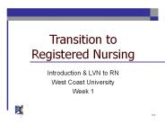 Transition to Registered Nursing