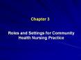 Roles and Settings for Community Health Nursing Practice PowerPoint PPT Presentation