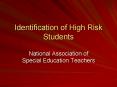 Identification of High Risk Students PowerPoint PPT Presentation
