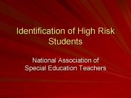 Identification of High Risk Students